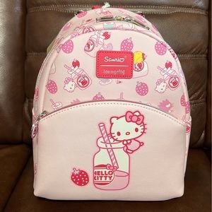 Loungefly Hello Kitty Strawberry Milk Mini Backpack